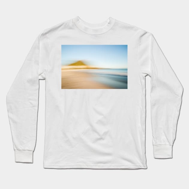 Mount Maunganui ocean beach with base of mount on left in motion blur abstract Long Sleeve T-Shirt by brians101